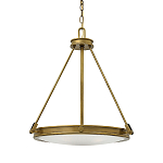 Люстра подвесная цвета латунь с плоским круглым матовым стеклянным плафоном на цепи Hinkley варинант исполнения - 1 | Loft Concept в Ростове-на-Дону