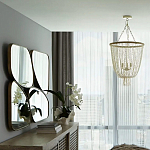 Зеркало в ассиметричной раме золотистого цвета Chaotic варинант исполнения - 4 | Loft Concept в Ростове-на-Дону