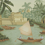 Обои ручная роспись River Scenes of Bengal Verdoyant варинант исполнения - 3 | Loft Concept в Ростове-на-Дону