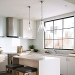 Подвесной светильник с прозрачным рельефным стеклянным плафоном в форме конуса Feiss варинант исполнения - 9 | Loft Concept в Ростове-на-Дону