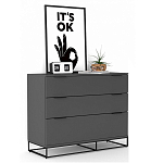 Комод цвета графит с 3-мя ящиками Strict Lines  варинант исполнения - 2 | Loft Concept в Ростове-на-Дону