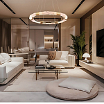 Люстра в форме кольца с золотым декором Warm Heavenly Light варинант исполнения - 7 | Loft Concept в Ростове-на-Дону