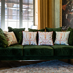 Декоративная подушка светло-зеленая с растительным орнаментом Raffael Floral Green Cushion варинант исполнения - 2 | Loft Concept в Ростове-на-Дону