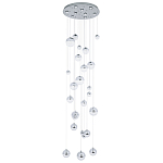 Каскадная люстра с плафонами в виде хрустальных сфер Esme Sphere Crystal Chrome Cascade Chandelier 25 варинант исполнения - 1 | Loft Concept в Ростове-на-Дону
