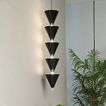 Подвесной светильник светодиодный в виде ряда черных металлических конусов  Herringbone варинант исполнения - 3 | Loft Concept в Ростове-на-Дону