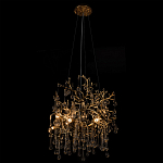 Подвесная люстра в виде ветвей деревьев золотого цвета с прозрачными подвесками-каплями 8 и 14 ламп Droplet Chandelier варинант исполнения - 5 | Loft Concept в Ростове-на-Дону