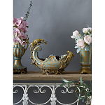 Чаша голубого цвета с оранментом и и бронзовыми фигурами леопардов Eden Garden варинант исполнения - 5 | Loft Concept в Ростове-на-Дону