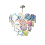 Люстра с каскадом из круглых разноцветных стеклянных дисков Mother of Pearl Iridescence варинант исполнения - 4 | Loft Concept в Ростове-на-Дону