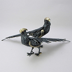 Статуэтка бронзовая пара Фазаны синие Bronze Birds варинант исполнения - 1 | Loft Concept в Ростове-на-Дону
