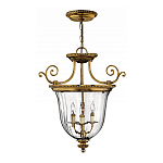 Люстра подвесная цвета латунь с прозрачным стеклянным плафоном и тремя лампами в классическом стиле на цепи Hinkley варинант исполнения - 2 | Loft Concept в Ростове-на-Дону