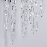 Бра цвета хром с ветвями и прозрачными стеклянными подвесками в виде вытянутых спиральных капель Droplet Chandelier варинант исполнения - 5 | Loft Concept в Ростове-на-Дону