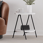 Стол приставной с 2-мя круглыми белыми столешницами ESSEL SIDE TABLE WHITE варинант исполнения - 6 | Loft Concept в Ростове-на-Дону