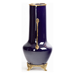 Ваза темно-синяя фарфоровая с бронзовыми ручками и ножками Eden Garden варинант исполнения - 3 | Loft Concept в Ростове-на-Дону