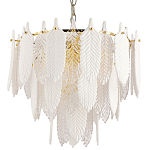 Люстра с декором из рельефного стекла в виде перьев Abelia Feather Chandelier 10 варинант исполнения - 1 | Loft Concept в Ростове-на-Дону