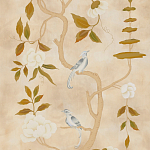 Обои ручная роспись Gustavian Tree of Life Special Colourway on Edo custom white painted silk варинант исполнения - 2 | Loft Concept в Ростове-на-Дону