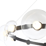 Люстра подвесная круглая с 12-ю прозрачными куполообразными плафонами и черным металлическим основанием Flos Wireline Lighting варинант исполнения - 4 | Loft Concept в Ростове-на-Дону