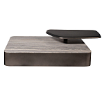 Столик журнальный квадратный  с полкой Sculptural Marble Accent с мрамором  варинант исполнения - 3 | Loft Concept в Ростове-на-Дону