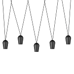 Подвесной светильник черными плафонами на длинных пересекающихся тросах Construction варинант исполнения - 1 | Loft Concept в Ростове-на-Дону