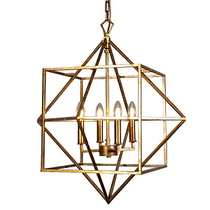 Подвесной светильник CUBIST Chandelier Gold 4 bulbs