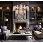 Люстра двухъярусная круглая с текстурными цилиндрическими плафонами Glimpse варинант исполнения - 5 | Loft Concept в Ростове-на-Дону