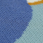 Плед из хлопка синего цвета с абстрактным принтом Elysian Flow Ocean варинант исполнения - 3 | Loft Concept в Ростове-на-Дону