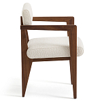Кресло обеденное Alcove White Boucle из массива ореха варинант исполнения - 3 | Loft Concept в Ростове-на-Дону