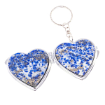 Зеркало брелок складное двухстороннее в форме сердца из натурального камня Лазурит Stone Mirrors варинант исполнения - 2 | Loft Concept в Ростове-на-Дону