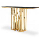 Консоль с чёрной столешницей и золотым фигурным основанием Cosmo варинант исполнения - 2 | Loft Concept в Ростове-на-Дону