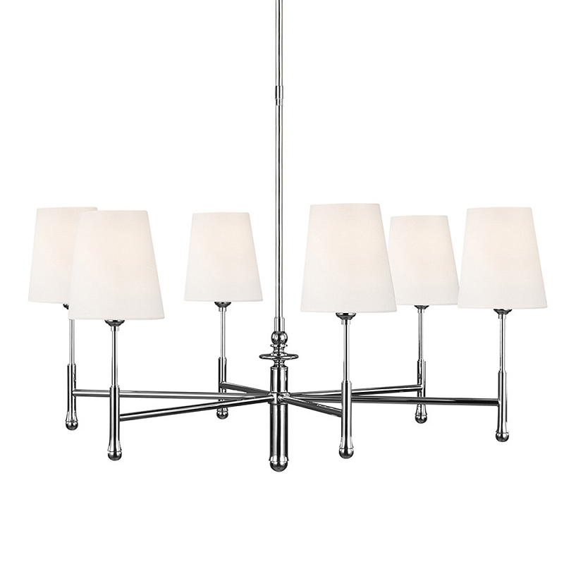 Люстра с 6-ю белыми конусными плафонам Generation Lighting Латунь Белый Бежевый в Ростове-на-Дону | Loft Concept 