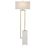 Торшер с прямоугольным абажуром на белом мраморном основании Asymmetry on Marble варинант исполнения - 1 | Loft Concept в Ростове-на-Дону