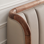 Кровать двуспальная с мягким изголовьем Moon Walnut Bed варинант исполнения - 7 | Loft Concept в Ростове-на-Дону