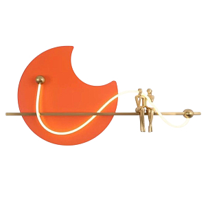 Бра светодиодное оранжевое с золотыми элементами Turning