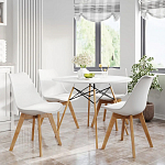 Стул с основой из пластика и мягким сиденьем Arvika White варинант исполнения - 8 | Loft Concept в Ростове-на-Дону