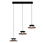 Люстра подвесная с тремя матовыми черными плафонами Obsidian Touch варинант исполнения - 1 | Loft Concept в Ростове-на-Дону