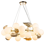 Люстра круглая на золотистом каркасе с белыми стеклянными плафонами Zest of Light варинант исполнения - 1 | Loft Concept в Ростове-на-Дону