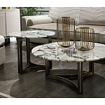 Столик журнальный с круглой мраморной столешницей Unique Stone Design варинант исполнения - 7 | Loft Concept в Ростове-на-Дону