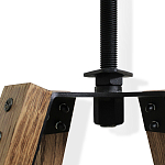 Барный стул со спинкой и металлической подставкой на 4-х деревянных ножках Коричневый Велюр Vendramin Chair варинант исполнения - 4 | Loft Concept в Ростове-на-Дону