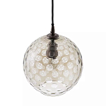 Подвесной светильник с плафоном в форме шара из стекла с рельефным узором Glass Pattern Lamp варинант исполнения - 1 | Loft Concept в Ростове-на-Дону