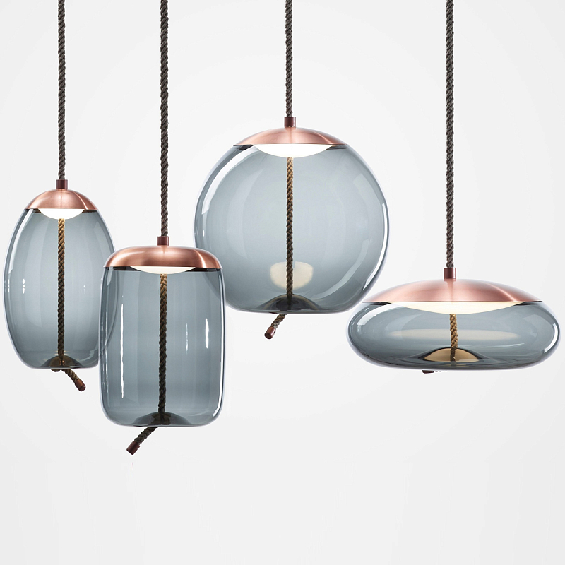   KNOT Small Gray glass Copper    -- | Loft Concept 