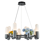 Люстра круглая серая с 8-ю светодиодными лампами Generosity варинант исполнения - 1 | Loft Concept в Ростове-на-Дону