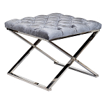 Пуф велюровый серый с каретной стяжкой Perennially варинант исполнения - 1 | Loft Concept в Ростове-на-Дону