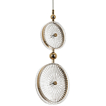 Подвесной светильник с круглым плафоном из рельефного стекла Peony Glass Gold Hanging Lamp варинант исполнения - 1 | Loft Concept в Ростове-на-Дону