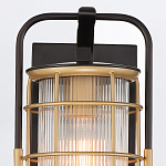 Настенный фонарь цилиндрической формы с рифленым стеклом в золотом каркасе на черном прямоугольном основании Eurofase варинант исполнения - 13 | Loft Concept в Ростове-на-Дону