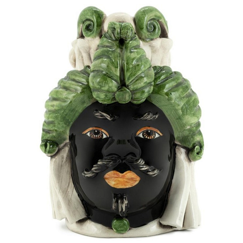 Ваза Vase Moro Man Small Dark Green Черный Зеленый Бежевый Ваза Vase Moro Man Small Dark Green Черный Зеленый Бежевый в Ростове-на-Дону | Loft Concept