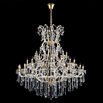 Люстра многоярусная с 53-мя лампочками и прозрачными хрустальными подвесками на основании золотого цвета Crystal lamps варинант исполнения - 2 | Loft Concept в Ростове-на-Дону