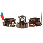 Настольный письменный набор с часами из природного камня обсидиана Competent Leader варинант исполнения - 1 | Loft Concept в Ростове-на-Дону