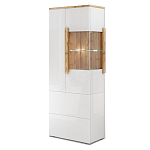 Шкаф-витрина с ящиками и 2-мя дверками с белым глянцевым фасадом Grace of Furniture варинант исполнения - 2 | Loft Concept в Ростове-на-Дону