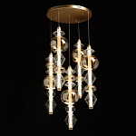 Люстра с плафонами из прозрачного и янтарного стекла в виде шаров и ромбов Gabriel Scott Luna варинант исполнения - 3 | Loft Concept в Ростове-на-Дону