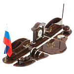 Настольный письменный набор с часами из природного камня обсидиана Competent Leader варинант исполнения - 2 | Loft Concept в Ростове-на-Дону