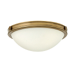 Потолочный светильник цвета латунь с полусферическим матовым белым плафоном Hinkley варинант исполнения - 1 | Loft Concept в Ростове-на-Дону